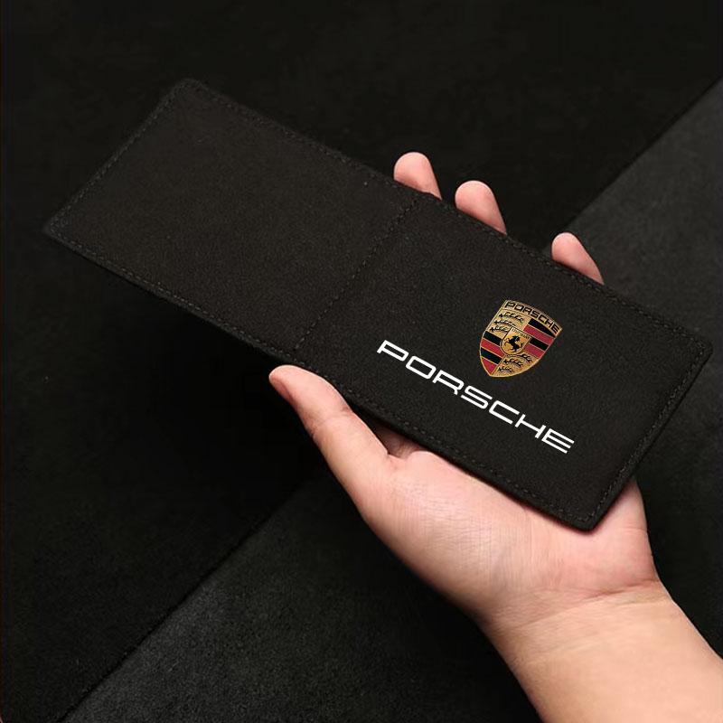 1Pcs Leather Credit Card Case Car Driving Documents Protective Case For Porsche Boxster Cayenne Panamera Macan Cayman 911 918 996 917 991