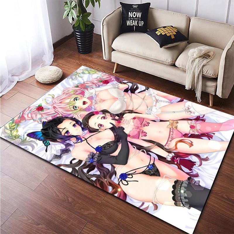 Сексуальный аниме-девушка с принтом, креативный узор, нескользящий ковер на заказ, гостиная, спальня, игровая комната, комната для просмотра фильмов