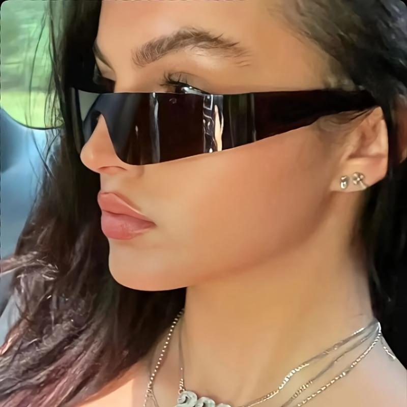 Пара Панк Футуристические Технологичные Бескаркасные Очки из ПК Материала Уличные Фотографические Очки для Женщин