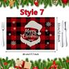 New Christmas Placemats Red Green Plaid Placemats Reversible Heat-Resistant Santa Claus Place mat for Xmas Home Decoration Gifts