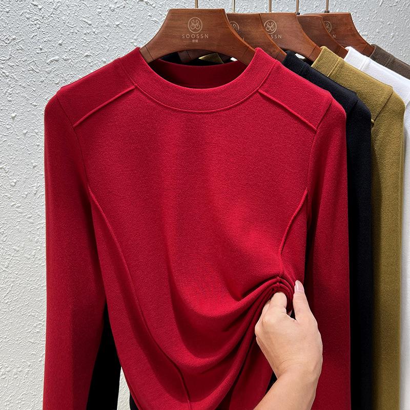 Осенне-зимняя женская нижняя рубашка, блузка с длинным рукавом, внутренняя нижняя рубашка, дизайнерские топы