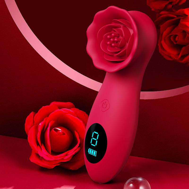 9 Modes Rose Vibrator Clitoral Stimulator for Women Smart LED Display Adult Sex Toys Powerful Female Teasing Mini Massager