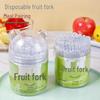 200-Piece Portable Transparent Disposable Fruit Forks - New Style