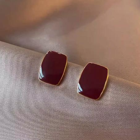 Trendy Square Stud Earrings for Women Geometric Design Ear Jewelry Accessories