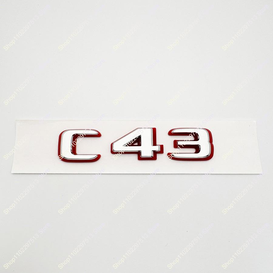 ABS 3D Car Trunk Bicolor letters Logo Badge Decals Sticker For C43 C63 C63S Emblem W204 W205 W206 Series