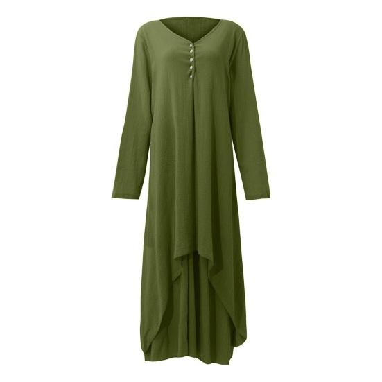 Женское платье макси с карманами, рукавами девятой длины, круглым вырезом, неровным многослойным подолом