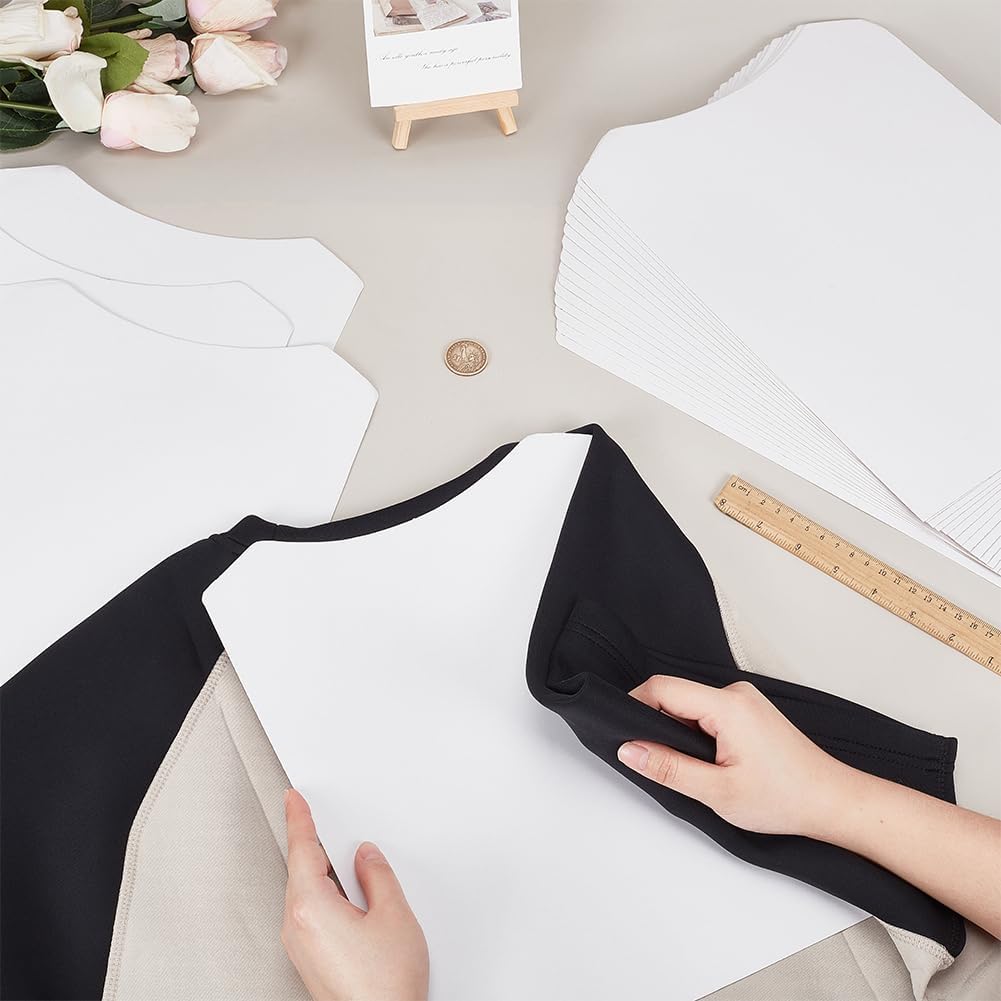 BENECREAT 20 шт. Белые картонные вставки для рубашек, 13,4x10,2 дюйма, Складная подкладка-сгиб для DIY упаковочных вставок, Организация одежды, 0,5 мм толщиной