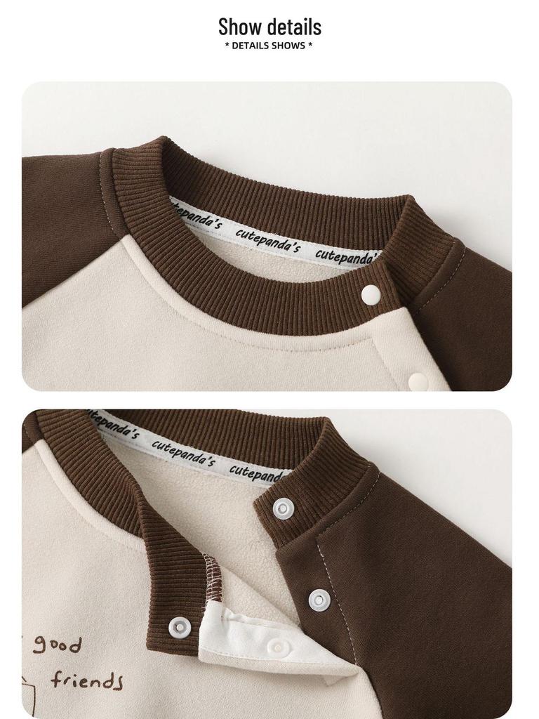 Kaka Panda Kids' Winter Fleece Sweatshirt - Warm Top for Boys and Girls