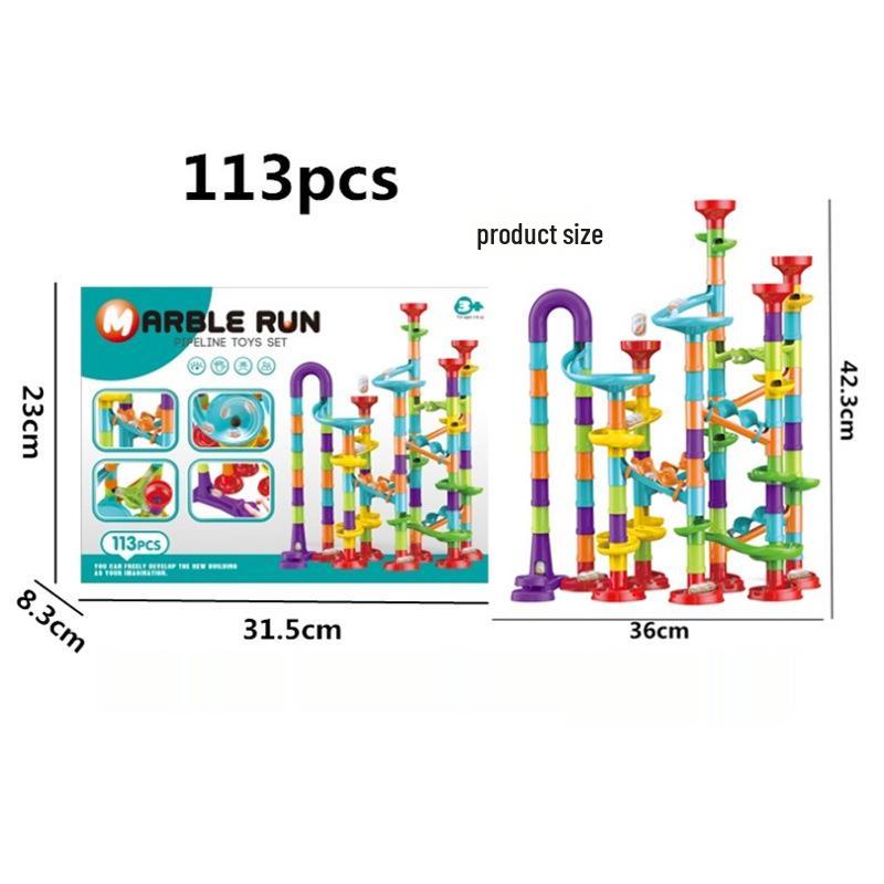 Универсальные сцепляющиеся слайд-блоки: 3D Мраморный трек Игрушки-лабиринты с катапультой