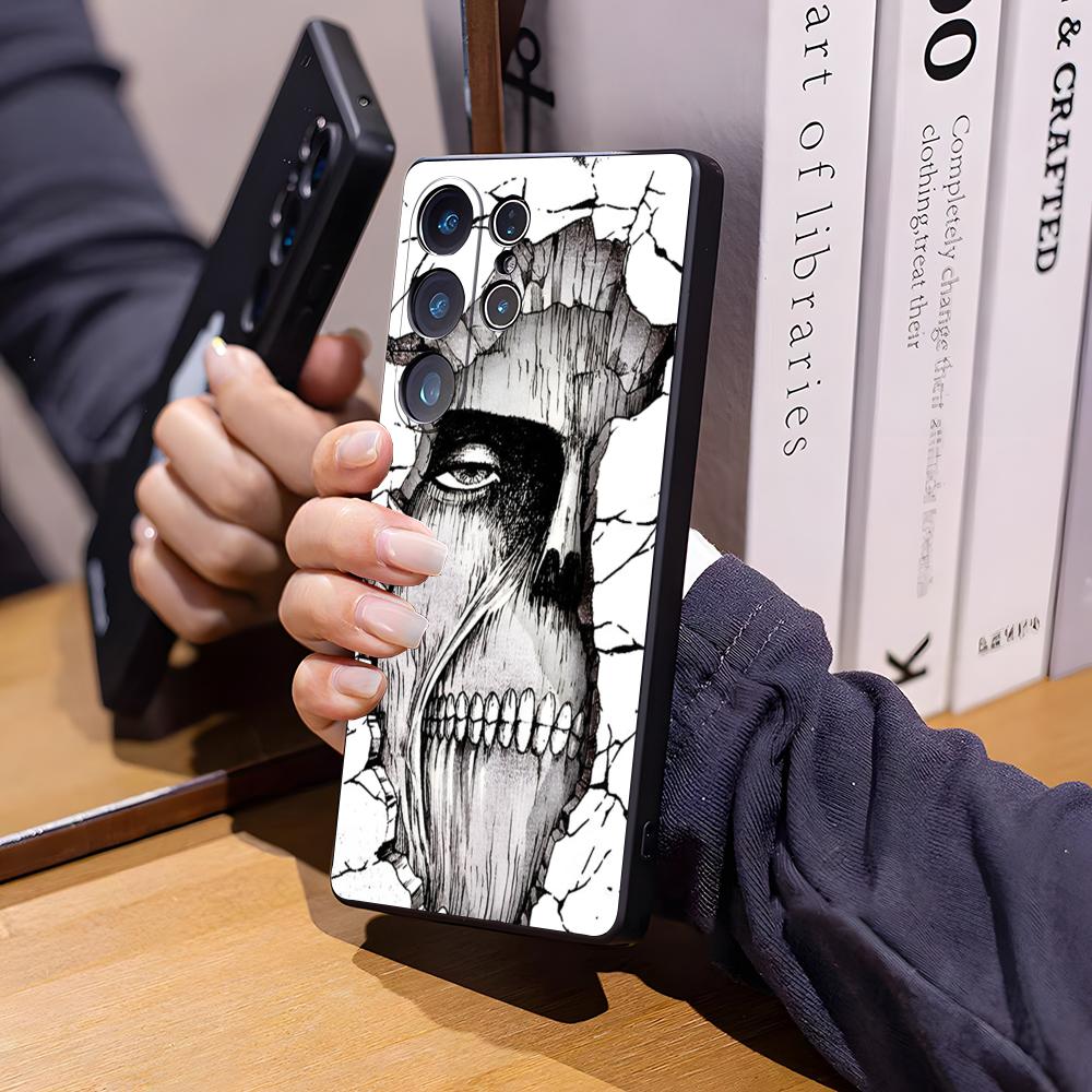 Hot Anime Black Attack On Titan Phone Case For Samsung S26 Ultra S25 Edge Ultra S23 S22 S21 S20 Ultra Plus S24 Fe Cover