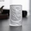Прозрачная стеклянная чашка Креативный рельеф Кот Кунг-фу Чайная чашка Послеобеденный чай Молочная чашка Стаканчики для сока Стаканчики для колы Домашние стаканчики для напитков