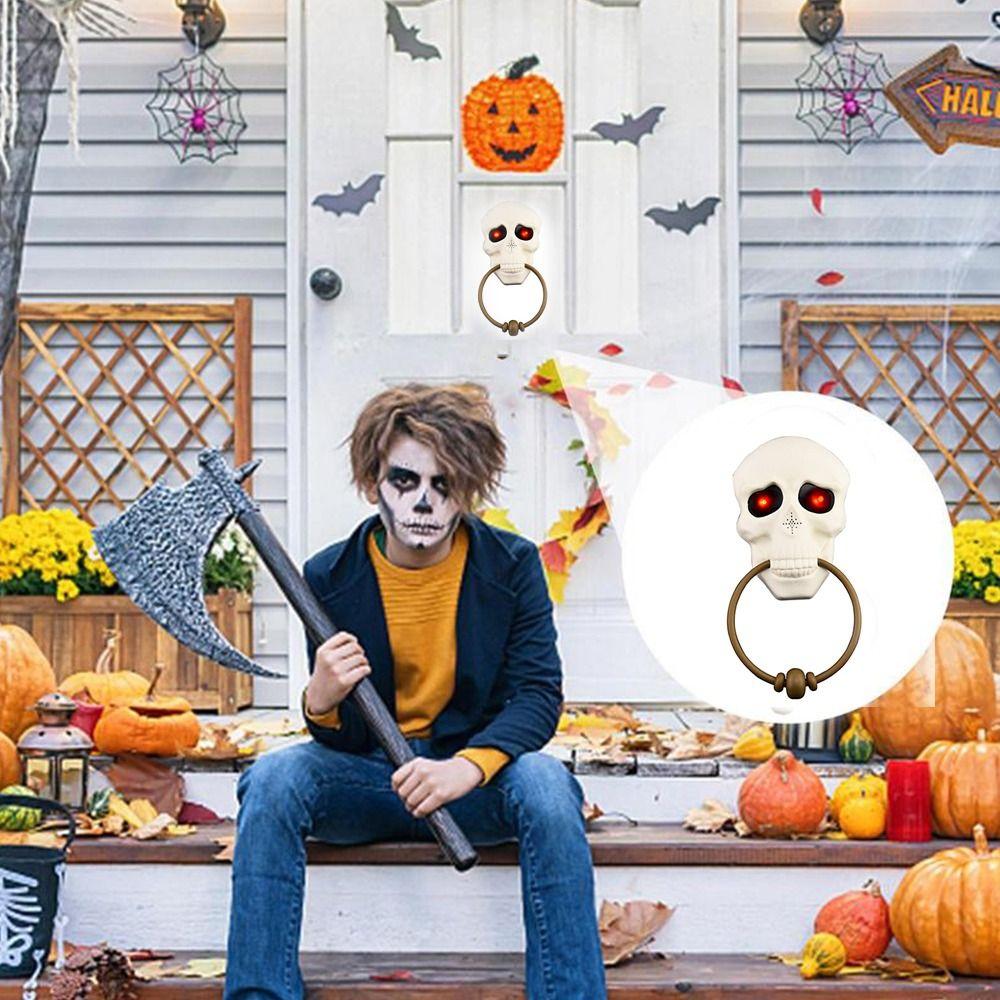 Luminous Halloween Door Knocker With Light-up Eyes Haunted House Doorbell Door Bell