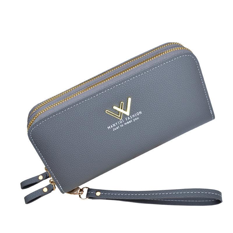 Женские модные сумки с двойной молнией, классические сумки для телефонов для дам, кошелек с держателем для карт, длинные кошельки