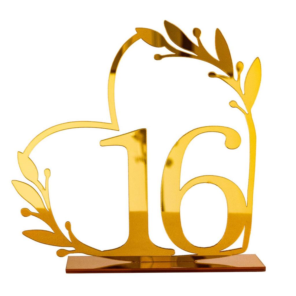 Acrylic Wedding Table Number Plate - DIY Mirror Decoration