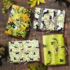 12 Sheets Green Animal Theme Gift Wrap with 6 Kitty Designs Black Cat Wrapping Paper - for Birthdays, Baby Showers & Pet Lovers
