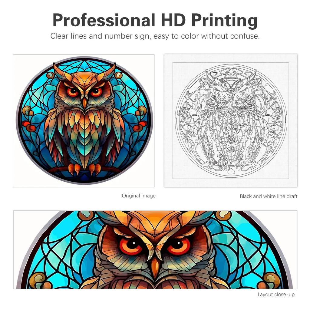 Рамка для рисования по номерам, наборы с изображением совы, животного по номерам, холст, живопись, акриловая краска с наборами кистей для подарка «сделай сам», 40x40