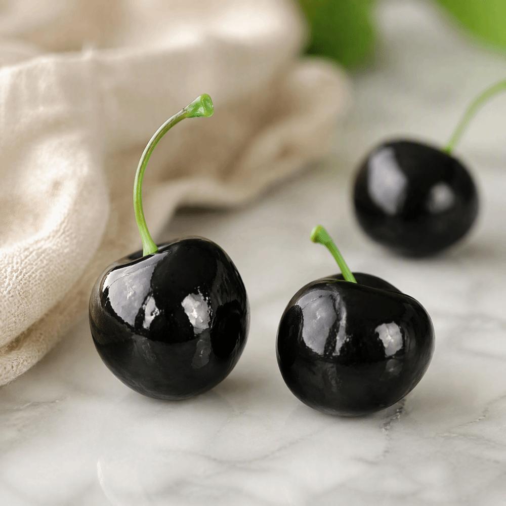 50 Pcs 1 Inch Artificial Red Cherries Foam Simulation Fruit Model Fake Cherry Fruit Home Decoration