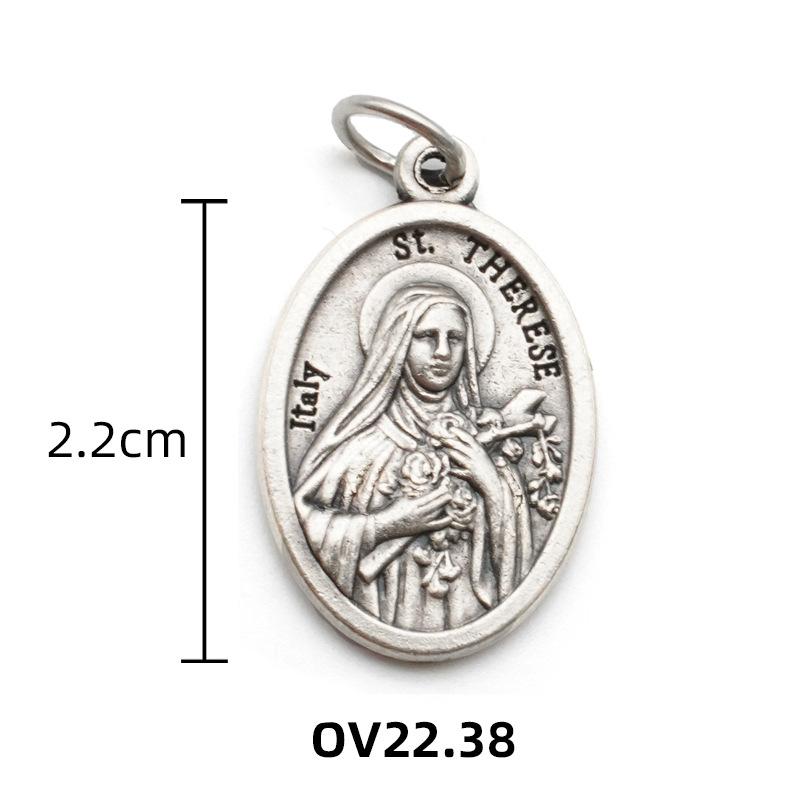 Двусторонние металлические подвески, ожерелья, браслеты, аксессуары своими руками, большая овальная святая медаль, кулон для любой цепи или ожерелья, христианские украшения