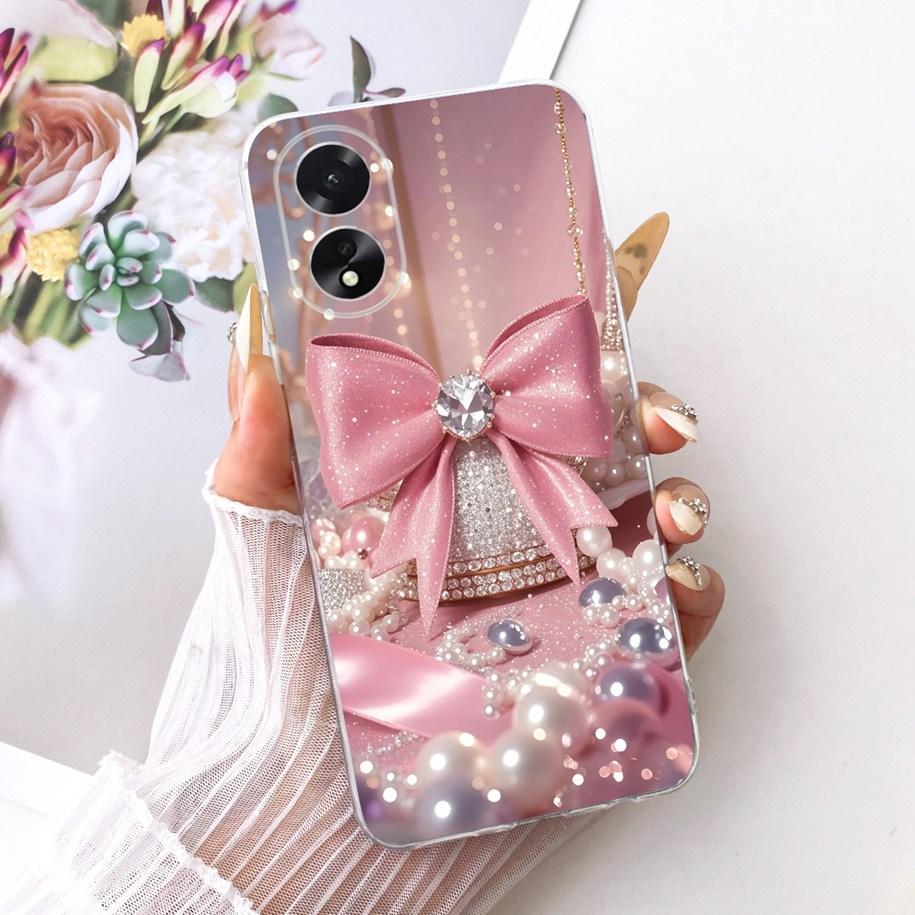 For OPPO A18 A38 4G Case CPH2579 CPH2591 Shockproof Cover Popular Flower Bowknot Soft Silicone Fundas For OPPOA18 OPPOA38 Bumper