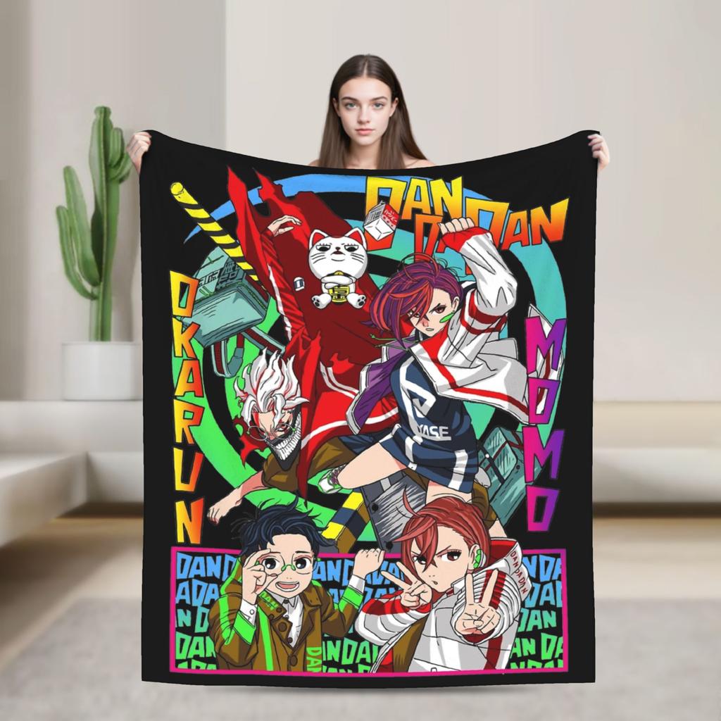 Dandadan Anime Manga Fleece Blanket Funny Throw Blanket for Home Hotel Sofa Bedspreads,