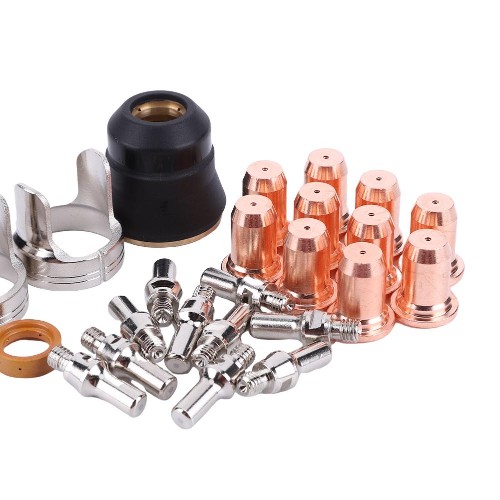 24pcs IPT40 Plasma Tips Kit Welding Parts Torch Plasma Cutting Shield Cap for YESWELDER CUT 55DS Pro CUT 65DS Plasma Cutter