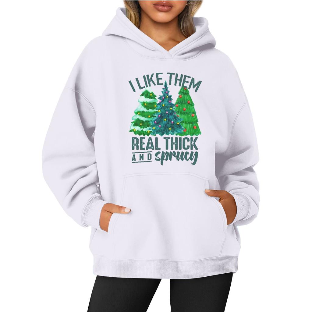 Women's O-neck Long Sleeve  Printed Top Solid Color Hoodie