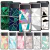 Роскошный подарочный чехол для телефона Samsung Galaxy Z Flip 4 Fold Black Hard Shell для Samsung Z Flip 3 5G Cover Couqe Cute Marble Fashion