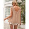 Women's Sleeveless Flutter Sleeve Lotus Collar Top, T-Shirt, Sweet Babydoll Blouse