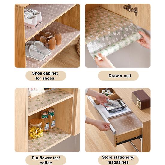 1 рулонный коврик для ящика, нескользящая водонепроницаемая подкладка для кухонного шкафа, легко чистящаяся защитная накладка для полки для дома