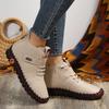 Коричневые ботильоны из искусственной кожи на плоской подошве для женщин, трендовые высокие кроссовки на шнуровке, женская удобная повседневная обувь с мягкой подошвой, Botas Mujer