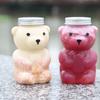 1/5Pcs Disposable Drink Bottles Cute Bear Transparent Juice Storage Bottle with Cover Milk Tea Cup Sealed Can Straw Water Bottle