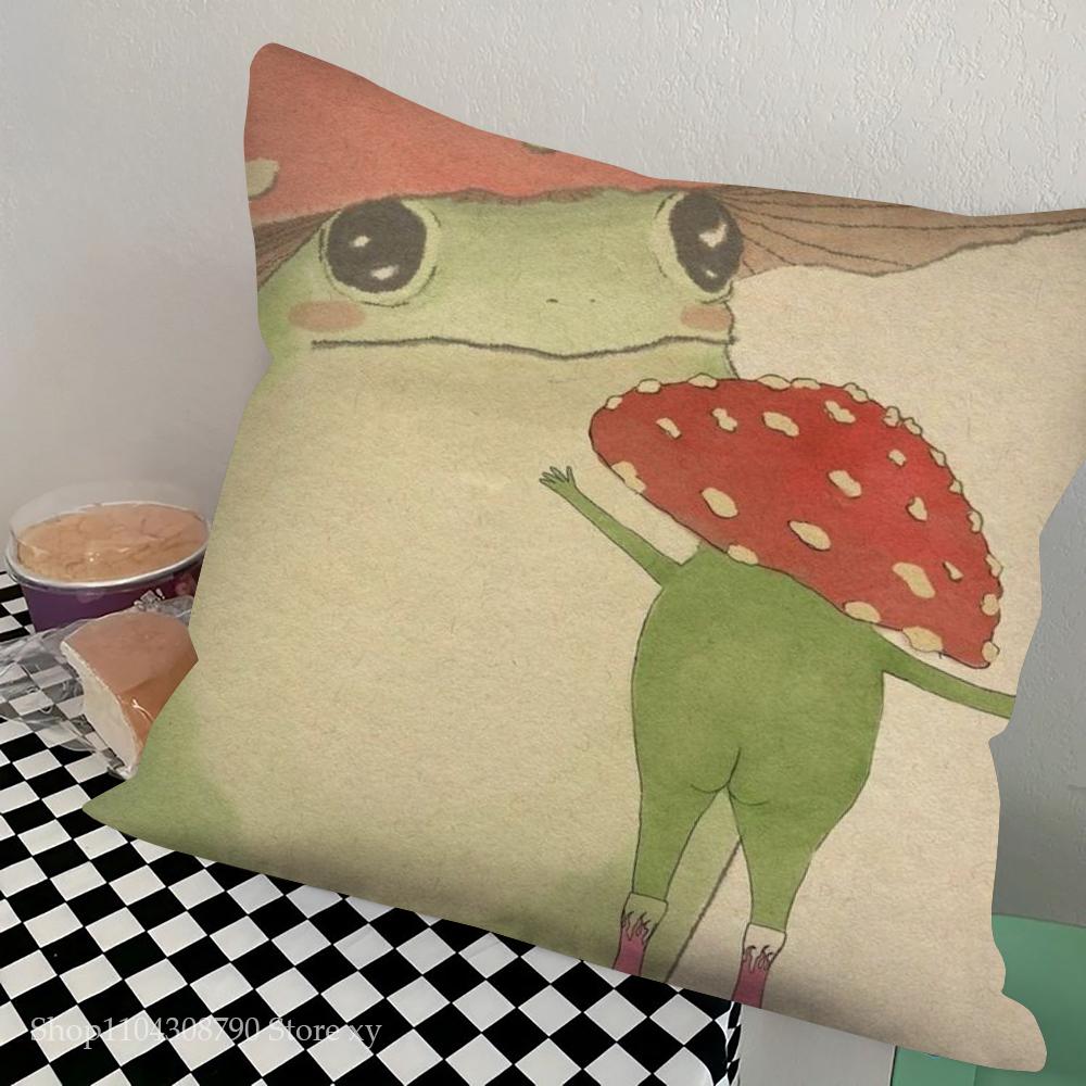 1 шт. Забавная наволочка в стиле ретро с изображением растений и грибов, квадратная, для спальни, дивана, отдыха, комфорта, автомобиля, гостиной, домашнего декора.