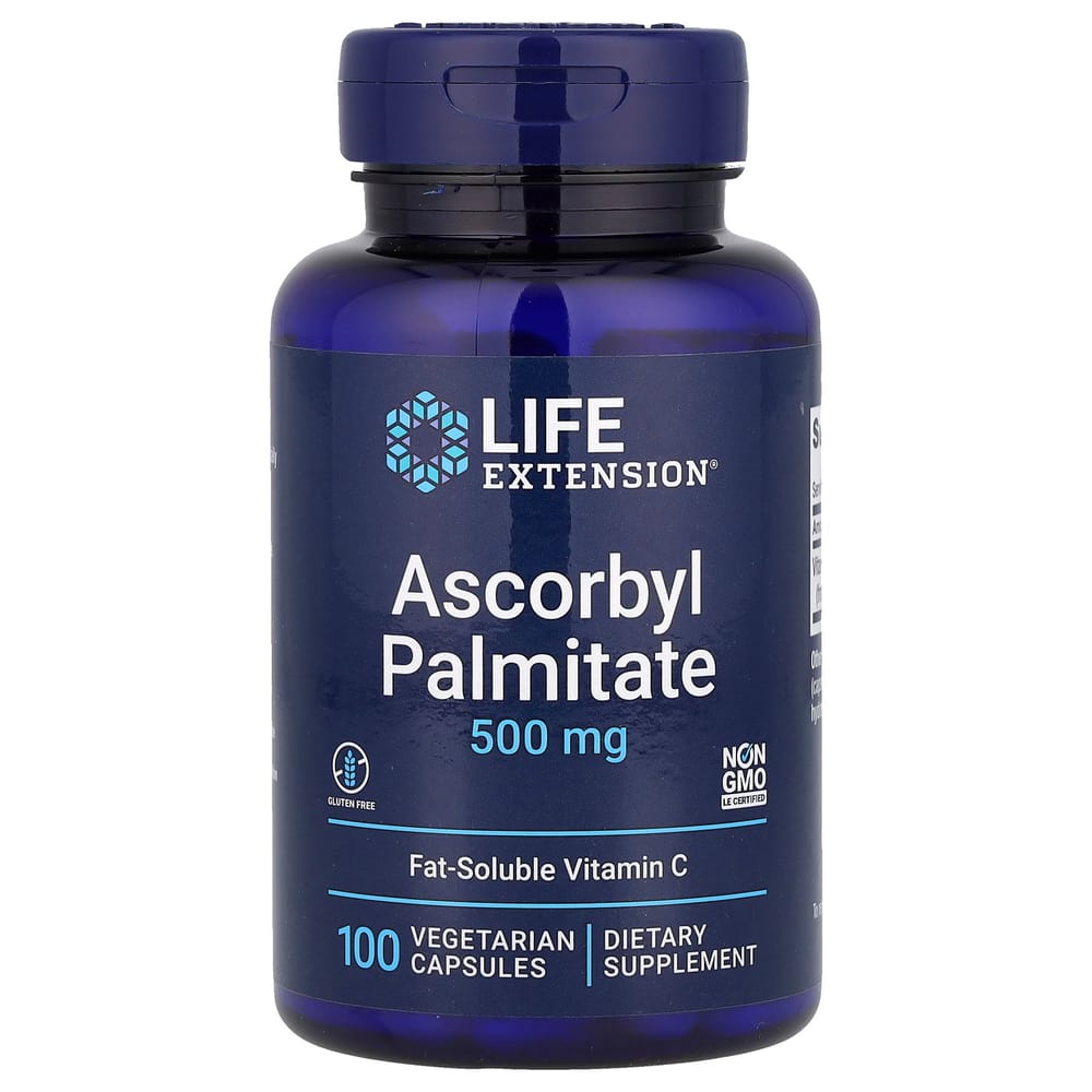 Life Extension Ascorbyl Palmitate 500mg Vegetarian Capsules, 100 Count