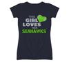 Эта девушка любит свою футбольную футболку Сихокс - Цвета команды Сиэтл Сихокс
