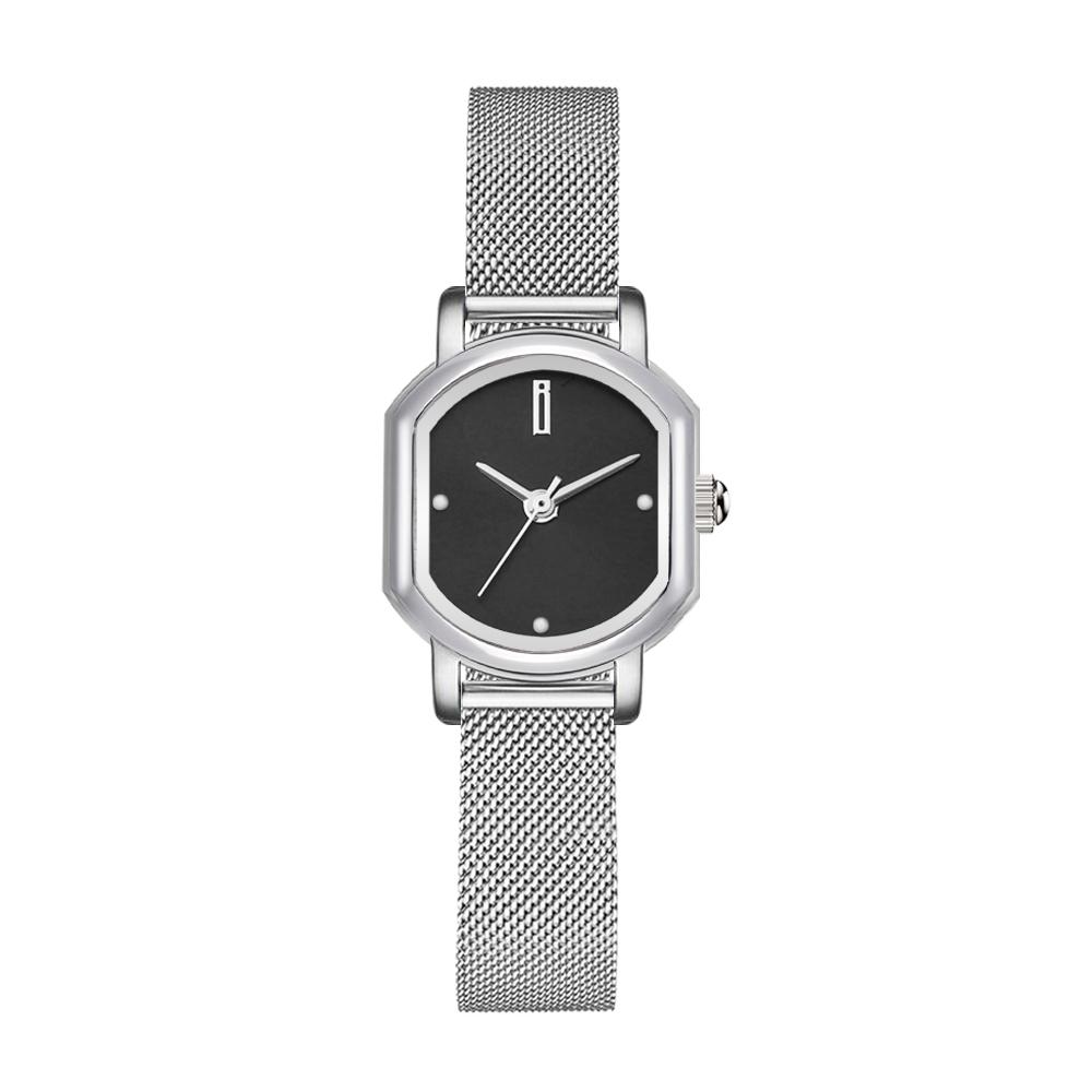 Beullangsieleu Ciel Классические Черные Точки Сетка Bw10925L-Wbwm Квадратные Женские Металлические Часы