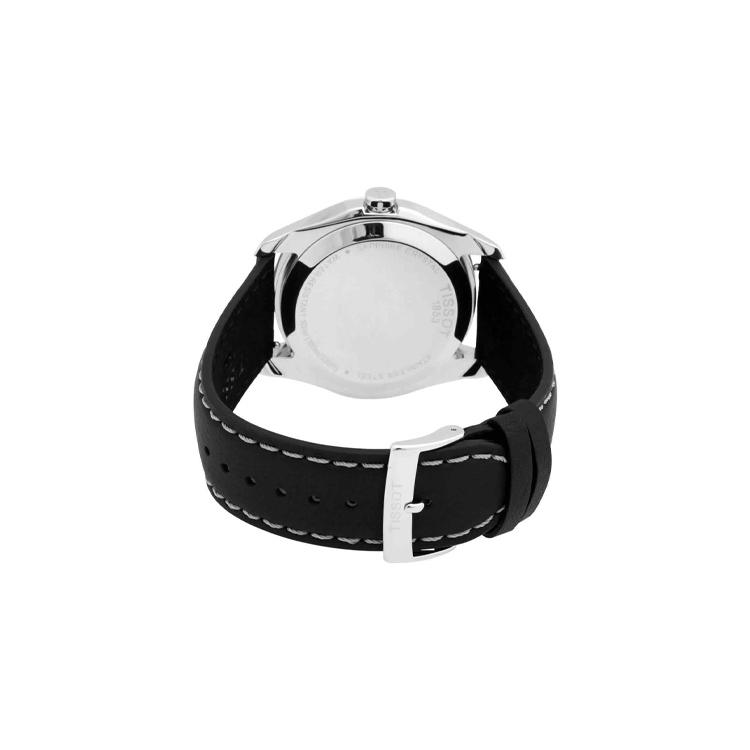 Tissot Кварцевый механизм 100м Водонепроницаемость Мужские часы Часы 39мм Черный циферблат Корпус из нержавеющей стали T035.446.16.051.02