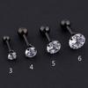 1pc Stainless Steel Crystal Zircon Ear Studs Earrings for Women/Men 4 Prong Tragus Cartilage Piercing Jewelry ARI