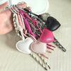 Bag Pendant Heart Shape Imitation Leather Keychain Vibrant Color Bag Decor Charm Bag Car Key Accessory