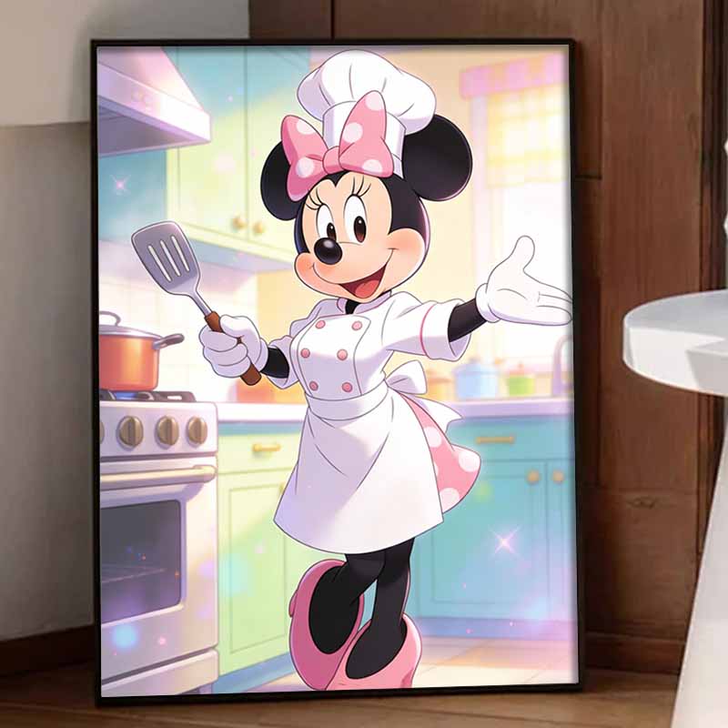 Disney Minnie Mouse Chef Kitchen Diamond Paint Painting Art Kit Handmade DIY5D Home Decor Gift