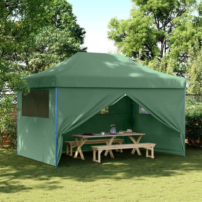 VidaXL Folding Pop-Up Party Tent 4 Sidewalls Green, Tent, Awning Tent, Gazebo Awning 4004976