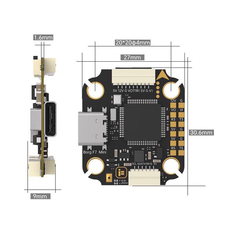 IFLIGHT Borg F7 Mini Flight Controller & ESC Components (CN version)