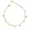[R4502] - Golden White 'Cléopatra' Steel Designer Bracelet - 2 Mm Beads