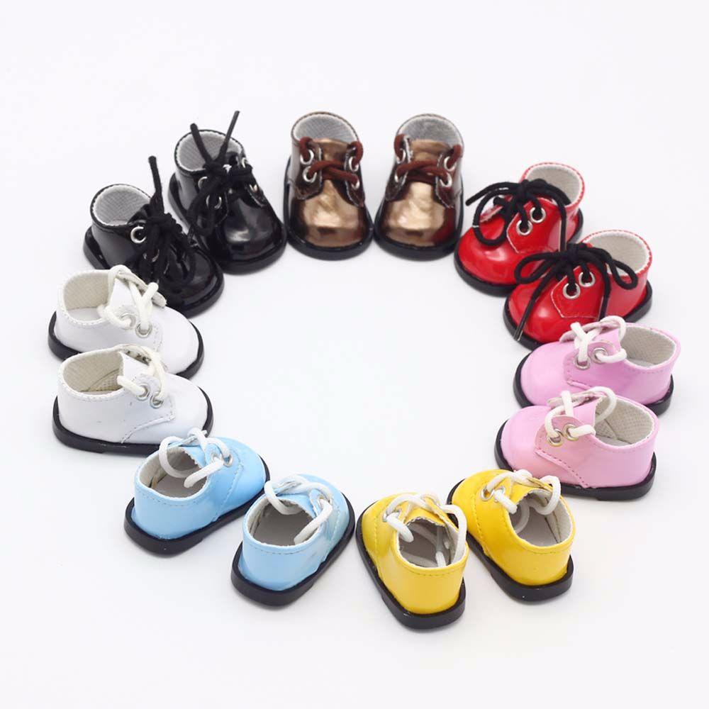 1 Pair 5.5*2.8cm ob11 Doll Sandals Handmade OB11 Leather Shoes 12 BJD Doll PU Shoes 14 Inch Doll