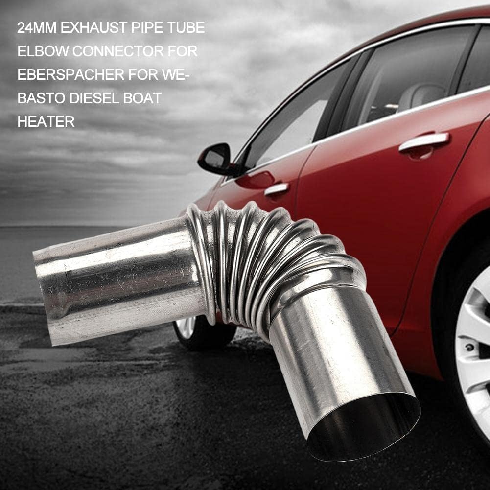 BWESOO 4Pcs Stainless Steel 24Mm Air Diesel Parking Heater Exhaust Pipe Tube Elbow Connector For Diesel Boat Heater 1M Automotive Replacement Exhaust