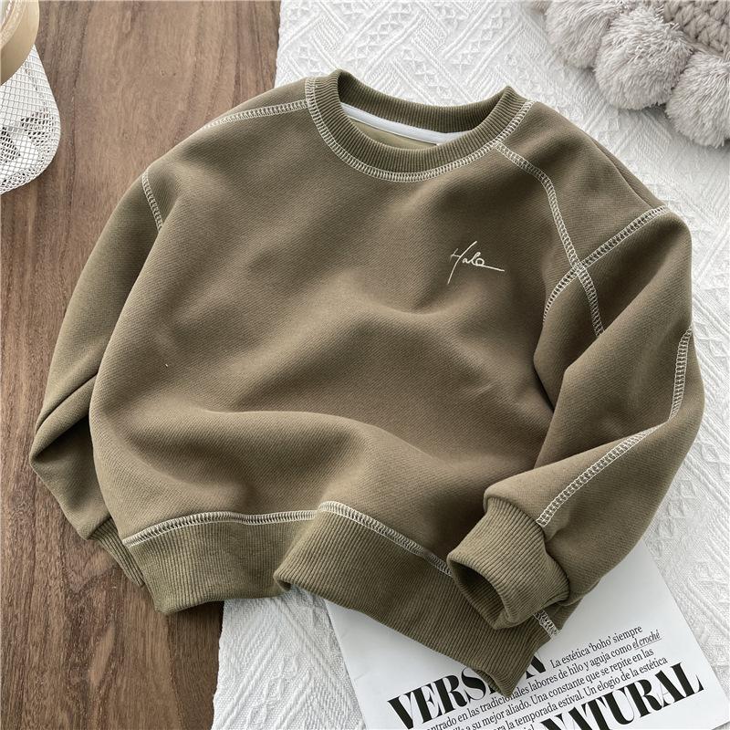 Spring Solid Sweatshirt Autumn Fashion Loose Casual Pullover Kids Long Sleeve Cotton Tracksuits Children Clothing 2-8 Years