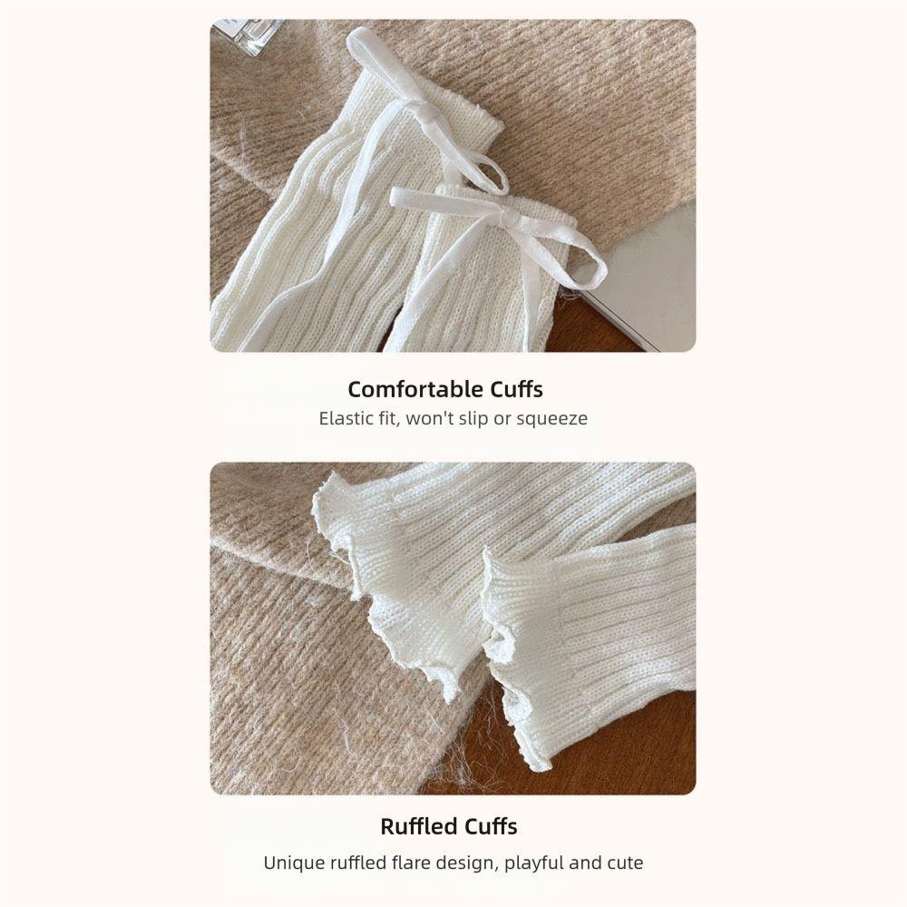 Эластичные чехлы на ноги Вязаные носки в стиле Лолиты Корейский стиль Детские кружевные гетры Зимний сезон