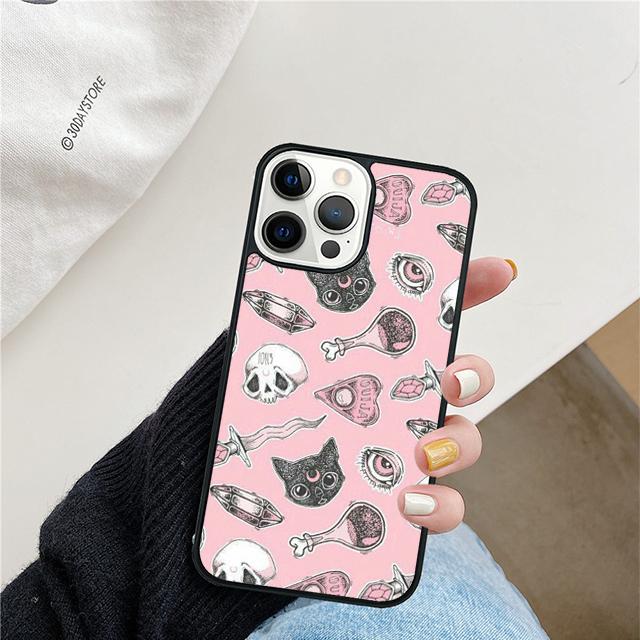 Девчачий Пастельный Ведьма Гот Чехол для Телефона Для iPhone 17 Air 15 16 Чехол 11 13 14 Pro Max 12 Plus Max Fundas