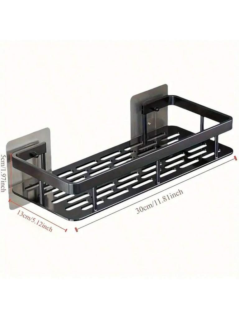 Органайзер-полка большой вместимости, настенный, без сверления, для ванной комнаты или кухни, компактное и простое в установке долговечное решение для хранения.