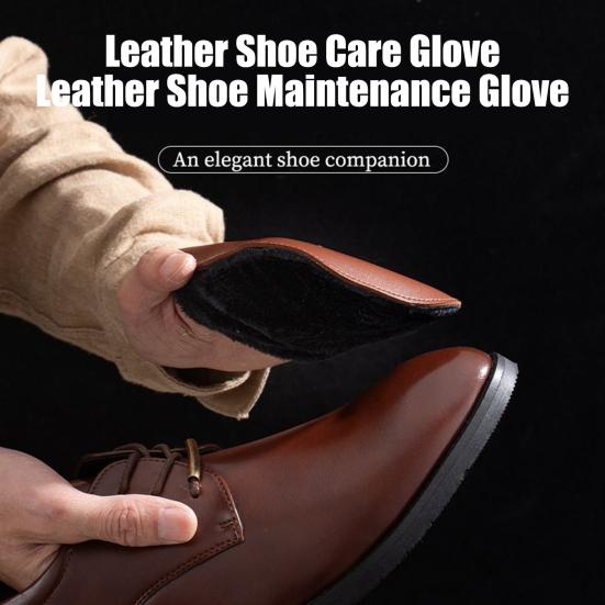 Перчатка для чистки обуви на кнопках, рулон для хранения, перчатка-аппликатор для крема для обуви, профессиональный аксессуар для чистки обуви