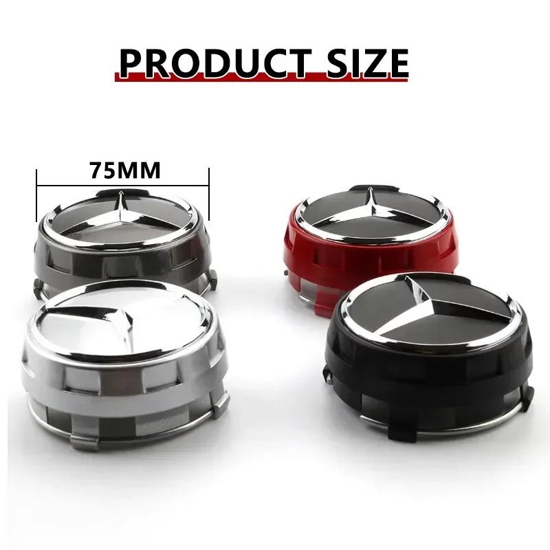WVOSP1 For Mercedes Benz 4PCS 75mm NEW Car Wheel Center Hub Caps Cover for Mercedes Benz B/C/E/S Class A Class C200L GLC GLK CLA W166 W